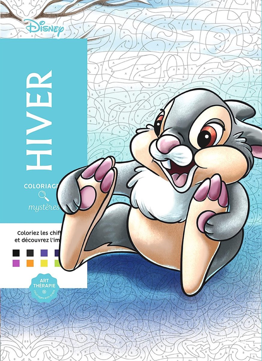 Hachette héros coloriages mystères disney hiver - - livre de coloriage couleur par numéro pour adultes