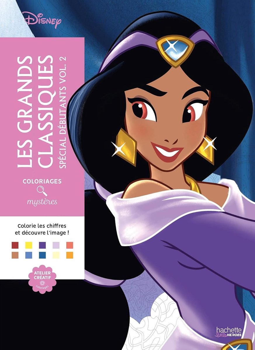Hachette héros les grands classiques spécial débutants tome 2 - livre de coloriage couleur par numéro - hachette