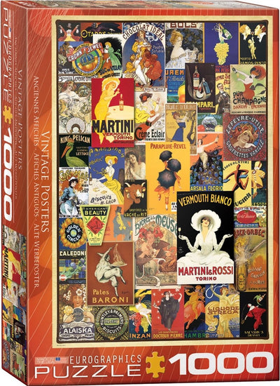 Eurographics - affiches vintage - 1000 pièces 48×68cm (l×h) - puzzle