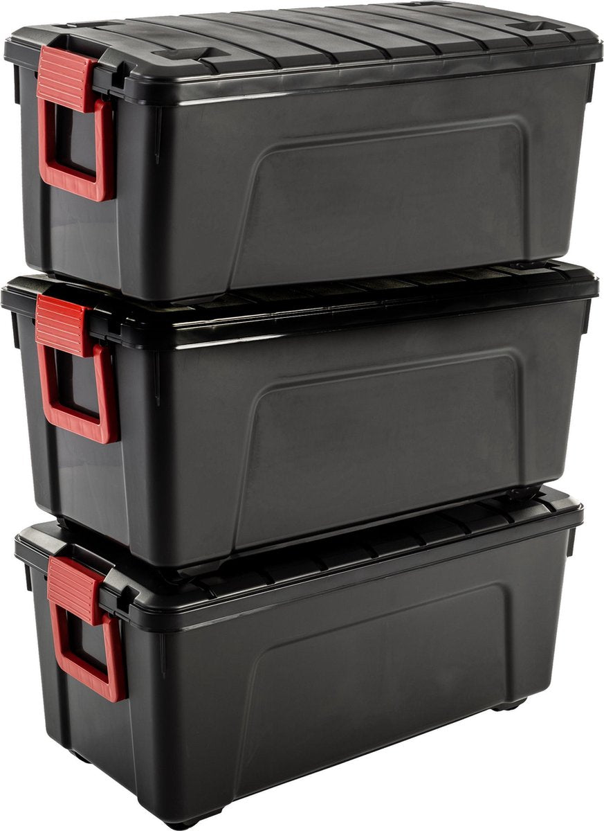 Boîte de rangement Iris store-it-all - 75l - plastique - noir - lot de 3