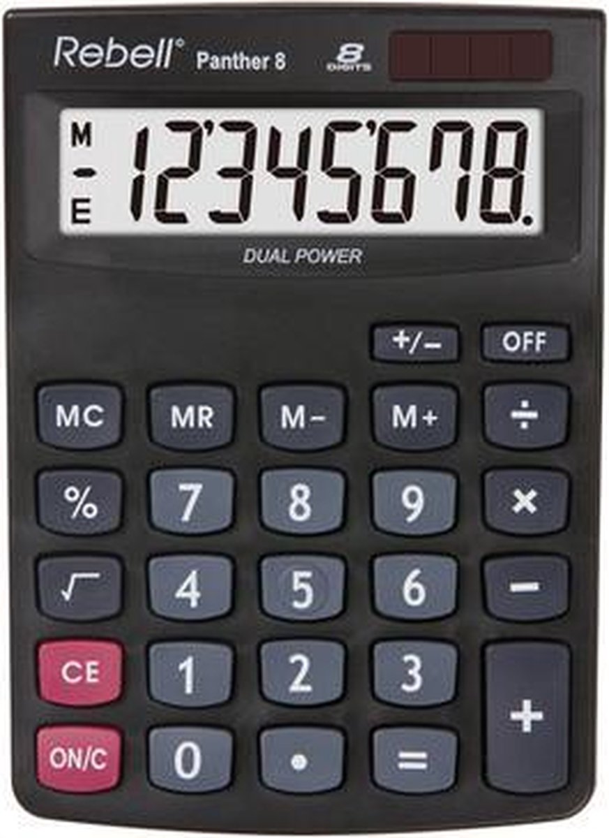 Calculatrice rebelle - panther 8bx - noir - re-panther8bx