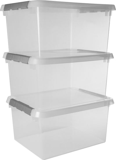 Boîte de rangement Sunware Comfort Line 36l - lot de 3 - 50x40x26 cm - transparent
