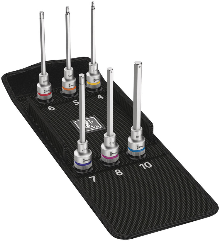 Wera 8740 c hf 2 jeu de douilles à six pans creux zyklop, avec fonction de maintien, 6 pièces - 1 pièce(s) - 05004210001