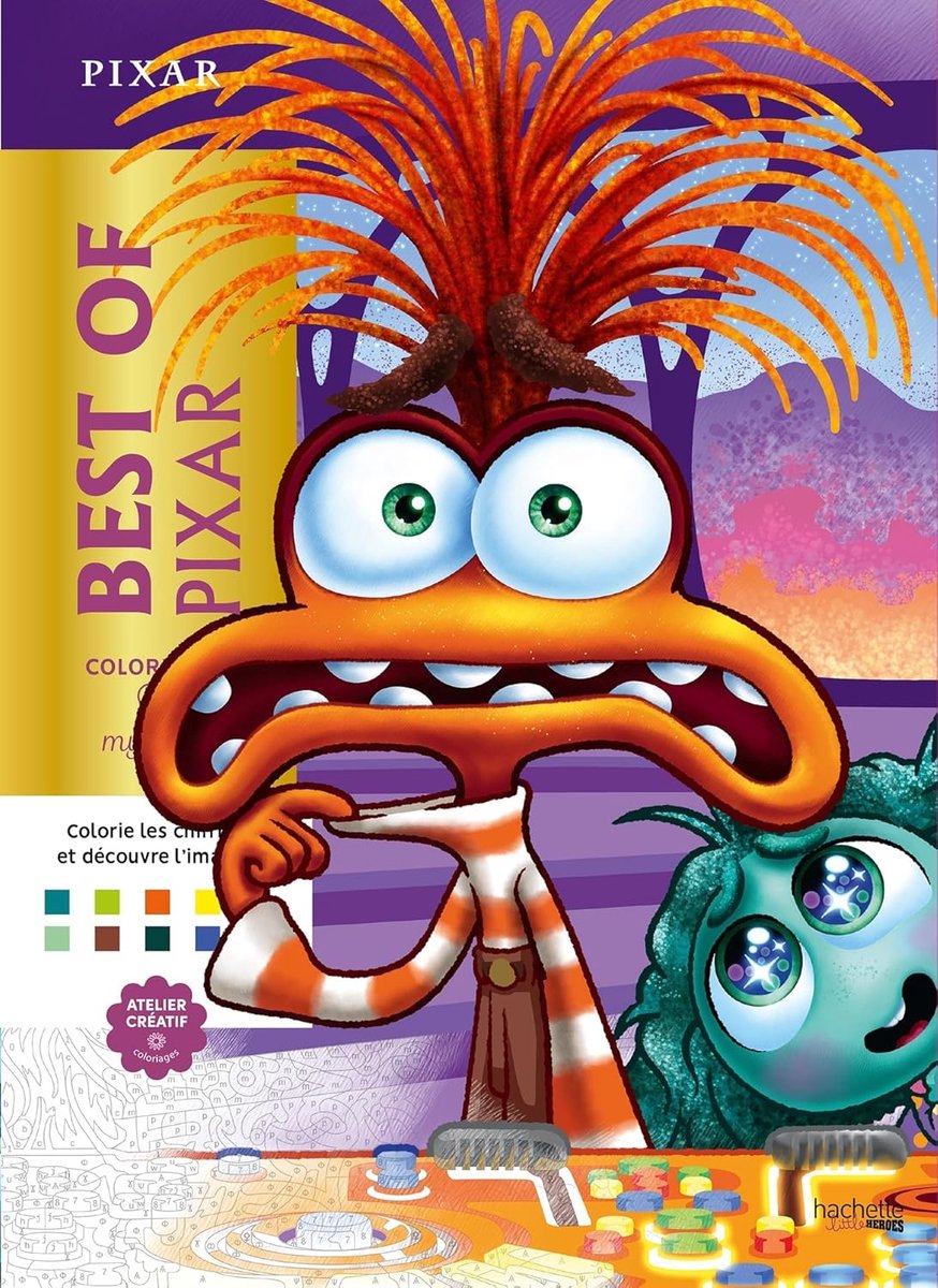 Hachette héros pixar couleur par numéro - livre de coloriage pour adultes et enfants