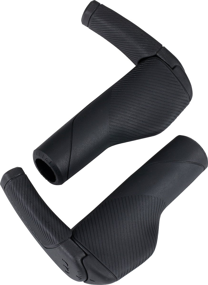 Bbb cycling kingcomfort set + embouts de guidon 80 mm - poignées de vélo ergonomiques - 135 mm - poignées de vélo antidérapantes - poignées d'embouts de guidon - noir - bhg-125