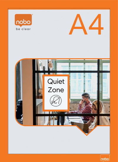 Cadre magnétique autocollant Nobo - a4 - lot de 2 pièces - orange
