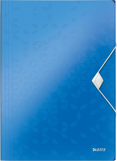 Chemise élasto plastique Leitz wow pour documents A4 - chemise à 3 rabats pour 150 feuilles - bleu