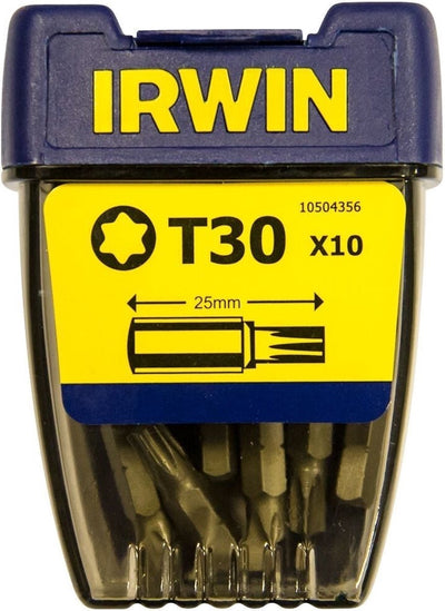 Irwin torx t30 - 1 4” 25 mm - 10 pièces - 10504356