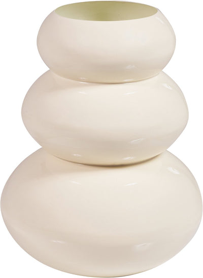 Vase Woood tera - métal - jaune clair brillant - 35x28x28