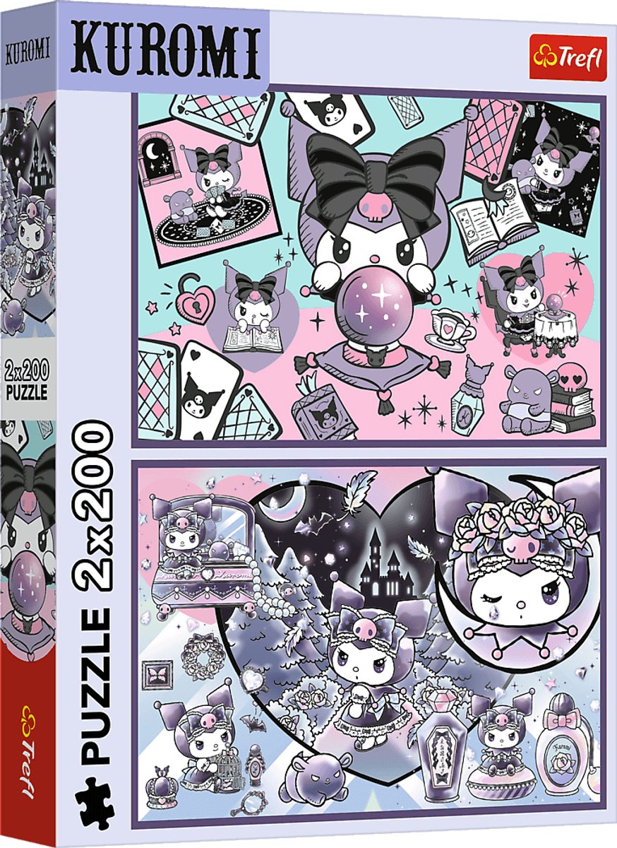 Trefl puzzle kuromi hello kitty - 2x200 pièces - jouets pour enfants colorés.