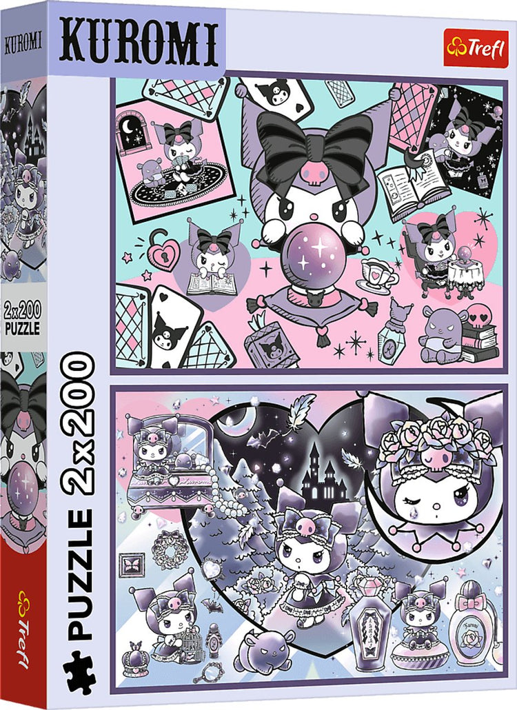 Trefl puzzle kuromi hello kitty - 2x200 pièces - jouets pour enfants colorés.