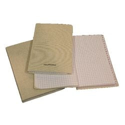 Carnet relié bur-o-class lin 10,5x16,5cm à carreaux 5x5mm index a-z