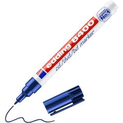 Marqueur CD edding 8400 4-8400 003 large 1mm bleu rond permanent inodore