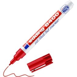 Marqueur CD edding 8400 4-8400 002 large 1mm rouge rond permanent inodore