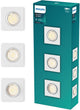 Philips LED Spot encastrable Philips Peridot - raccord gu10 - blanc - carré - spot directionnel - pack de 3