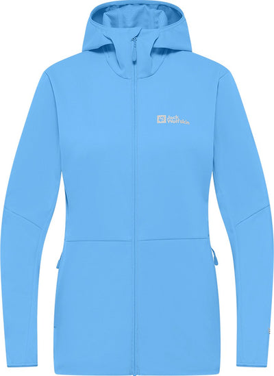 Jack wolfskin feldberg hoody veste softshell bleu moyen femme