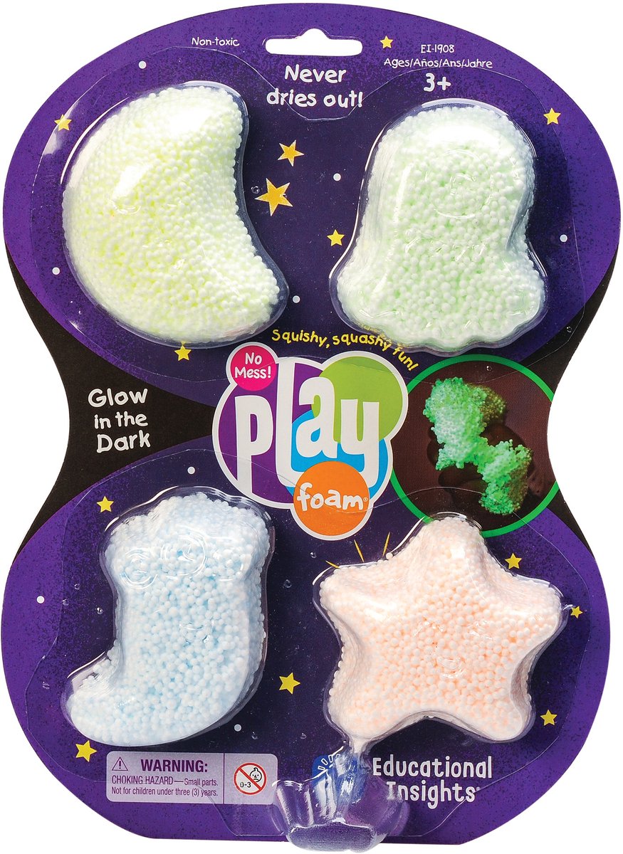 Ressources d'apprentissage playfoam® qui brillent dans le noir (paquet de 4) - 3+