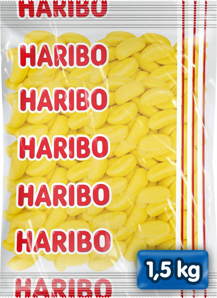 Bananes Haribo - bonbon mousse saveur banane - 1,5kg