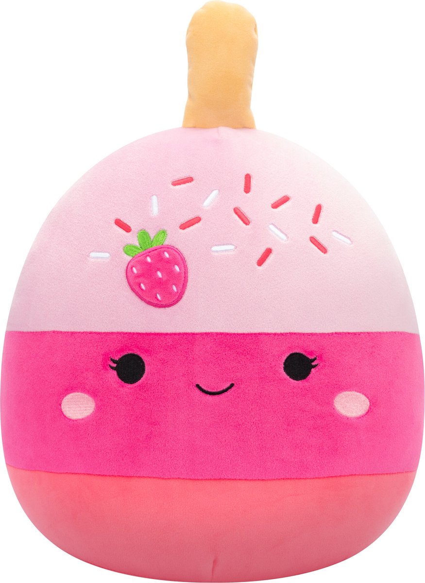 Squishmallows - Pama - poupée gâteau aux fraises rose peluche 30cm
