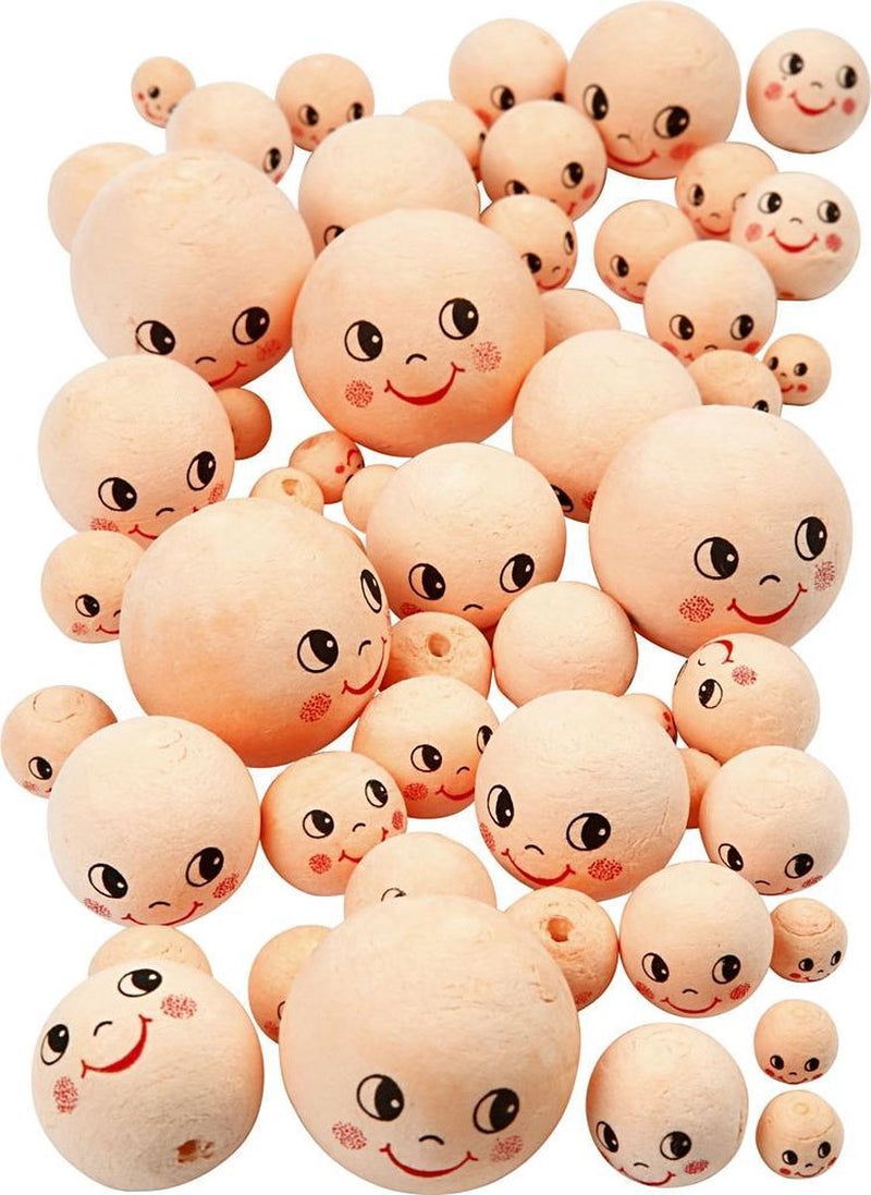 Creativ Company Heads, D 12 + 18 + 22 + 30 + 40 mm, beige léger, 100 pièces 1 boîte