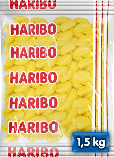 Bananes Haribo - bonbon mousse saveur banane - 1,5kg