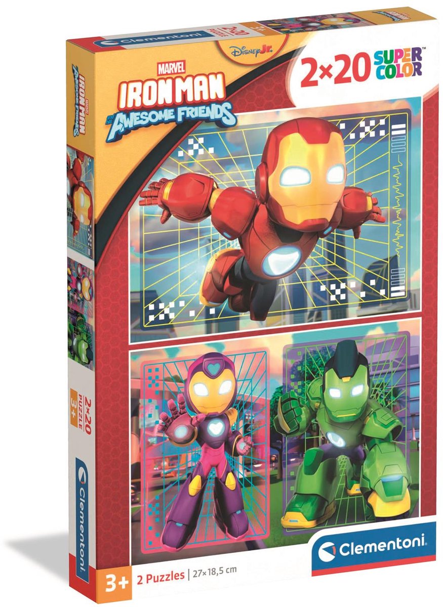 Clementoni - puzzle - 2x20 pièces - Ironman et ses super amis - puzzle pour enfants à partir de 3 ans