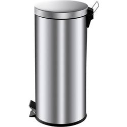 Poubelle à pédale seau plastique 30l argent
