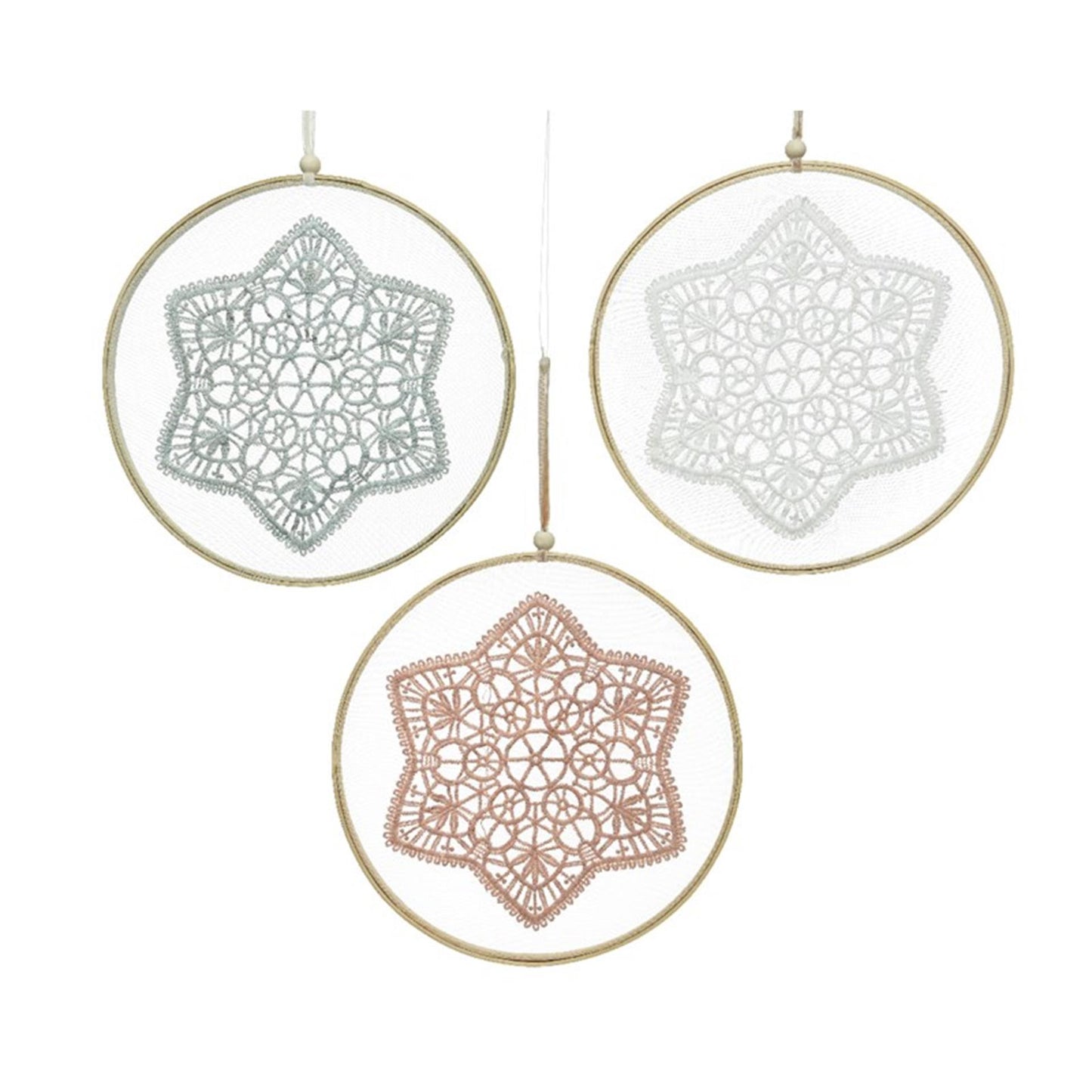Decoris pendentif dentelle coton ø24cm