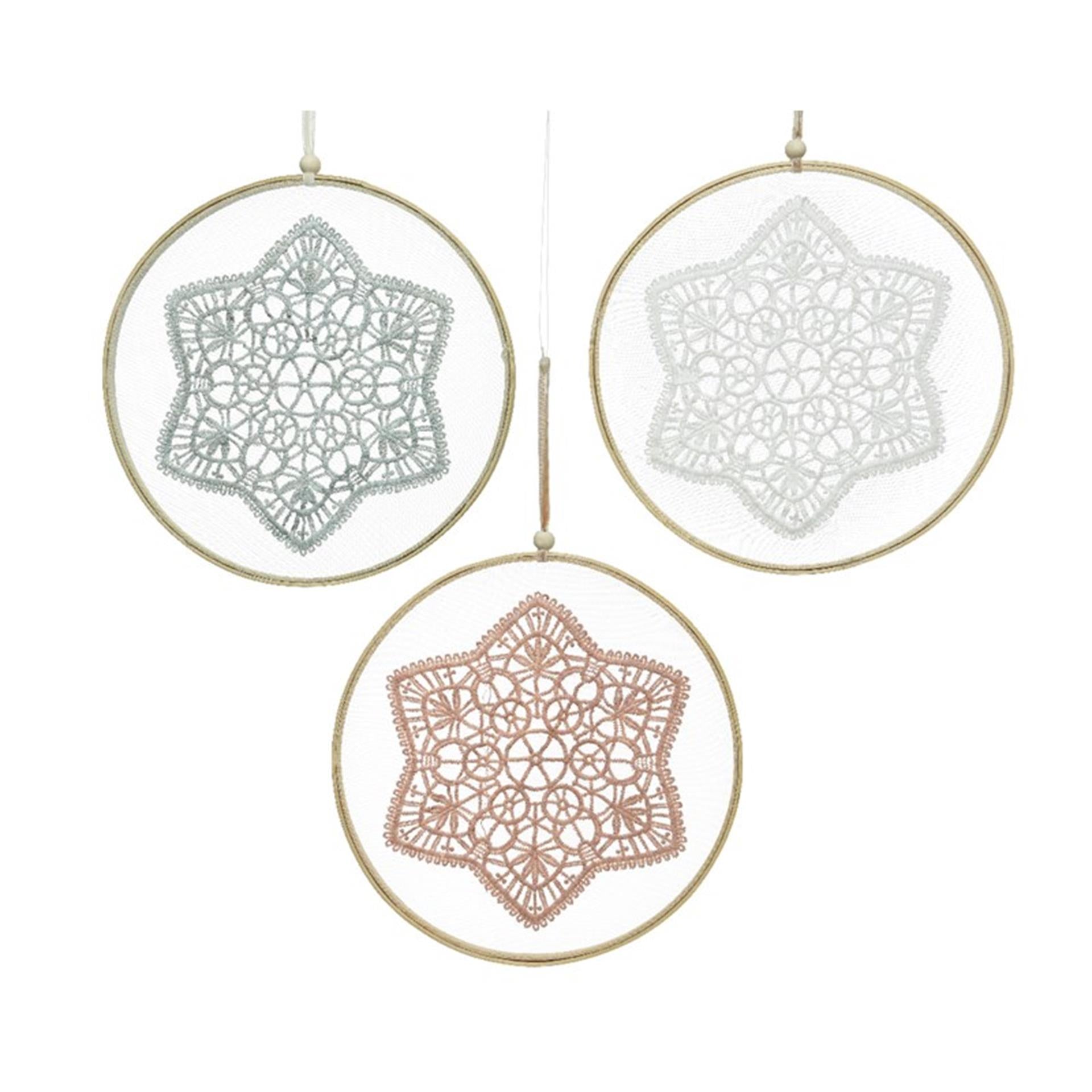 Decoris pendentif dentelle coton ø24cm