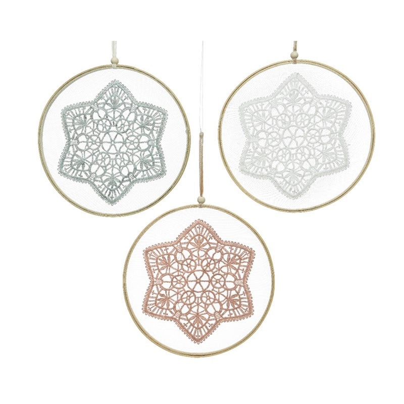 Decoris pendentif dentelle coton ø24cm