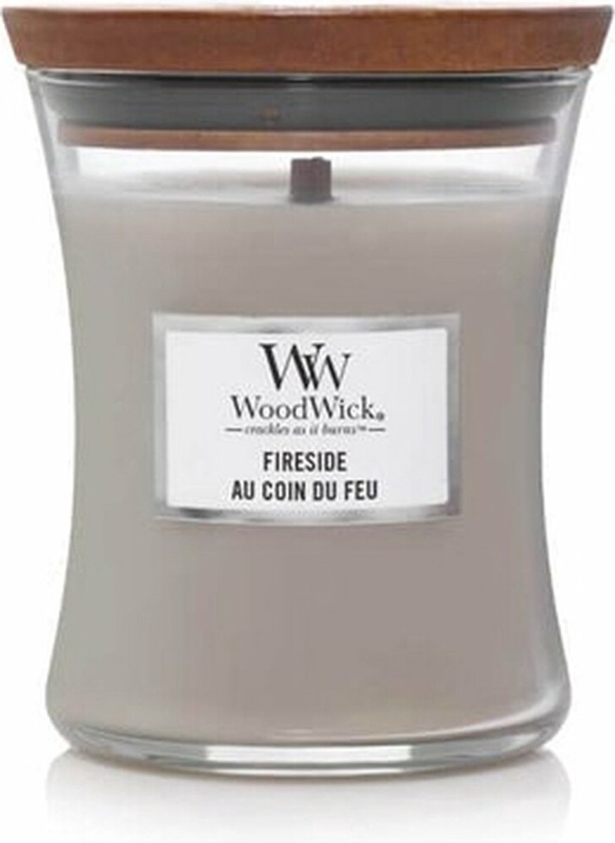Bougie parfumée Woodwick mini bougie - mini bougie au coin du feu - 20 heures de combustion - 85gr - 8 cm ø 7 cm