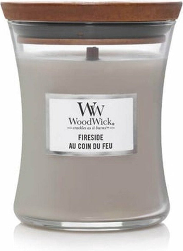 Bougie parfumée Woodwick mini bougie - mini bougie au coin du feu - 20 heures de combustion - 85gr - 8 cm ø 7 cm