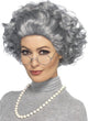 Smiffys ensemble de déguisement grand-mère pour femme - gris - perruque, lunettes et collier - vieille femme - carnaval