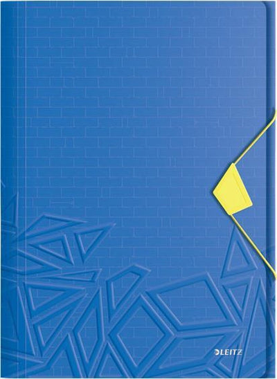 Dossier à 3 rabats Leitz urban chic pp pour 150 feuilles - dossier pour documents A4 - idéal pour l'école ou les études - bleu