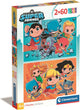Clementoni - puzzle - 2x60 pièces - dc comics superfriends - puzzle pour enfants - supercolor