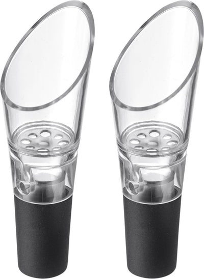 Bec verseur Westmark Simo - Bec verseur à vin de haute qualité avec ventilation, fixation adaptée à de nombreuses bouteilles de vin, fermeture fiable - plastique, acier inoxydable, 2 pièces