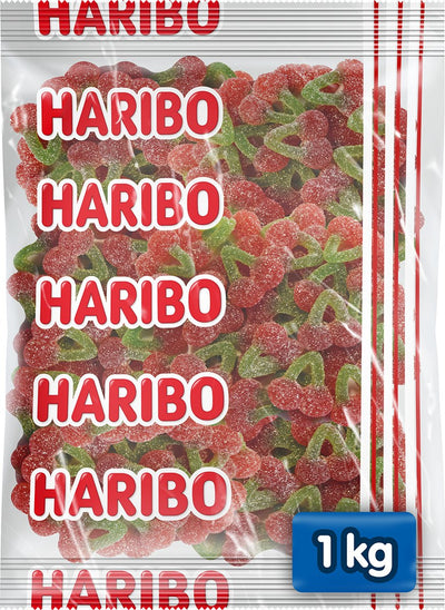 Haribo happy cerises f!zz - saveur de cerise acidulée - sachet de 1kg