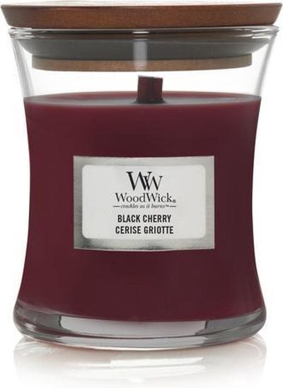 Bougie parfumée Woodwick Hourglass Medium - Cerise noire - 60 heures de combustion