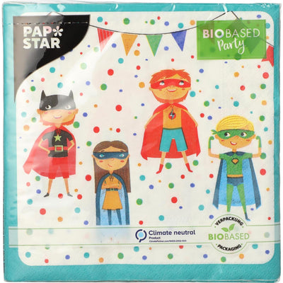 Serviettes Papstar super-héros 3 couches 33x33cm
