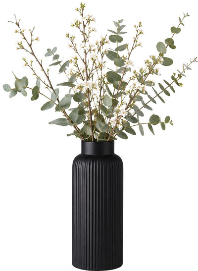 Arti casa articasa vase à fleurs gomera - noir - 10 x 28 cm - céramique - vases en forme de bouteille
