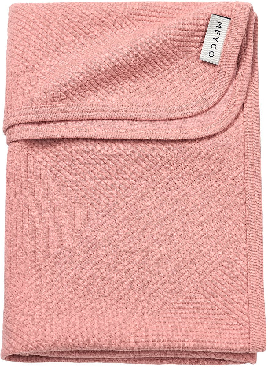 Couverture de berceau jacquard Meyco - rose - 75x100cm - 0,5 tog