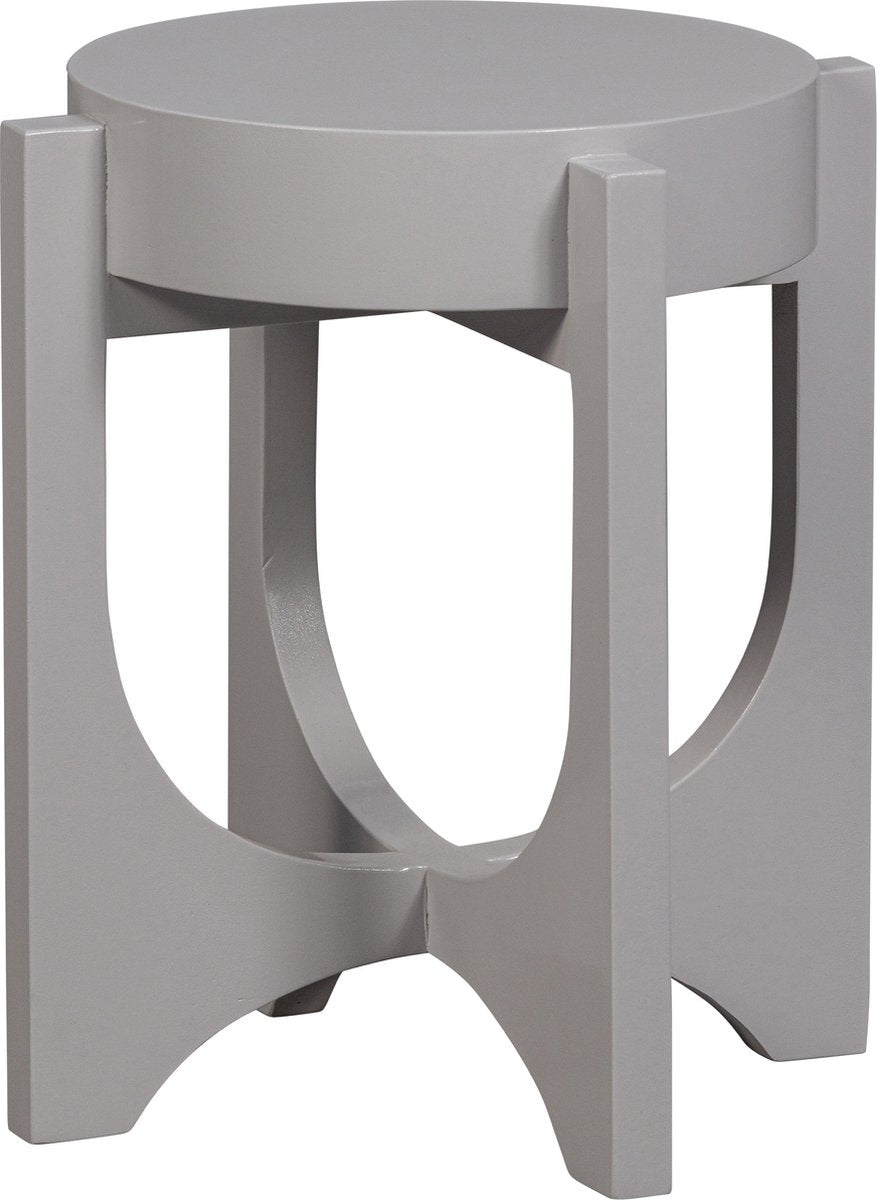 Table d'appoint Vtwonen - bois de manguier - gris chaud - 41xø35