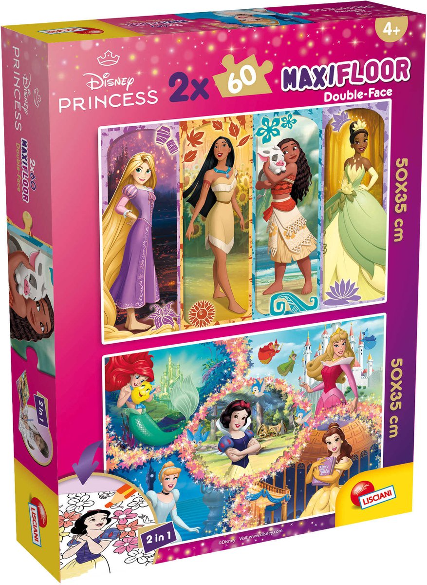 Lisciani Disney puzzle df maxifloor 2 x 60 princesse