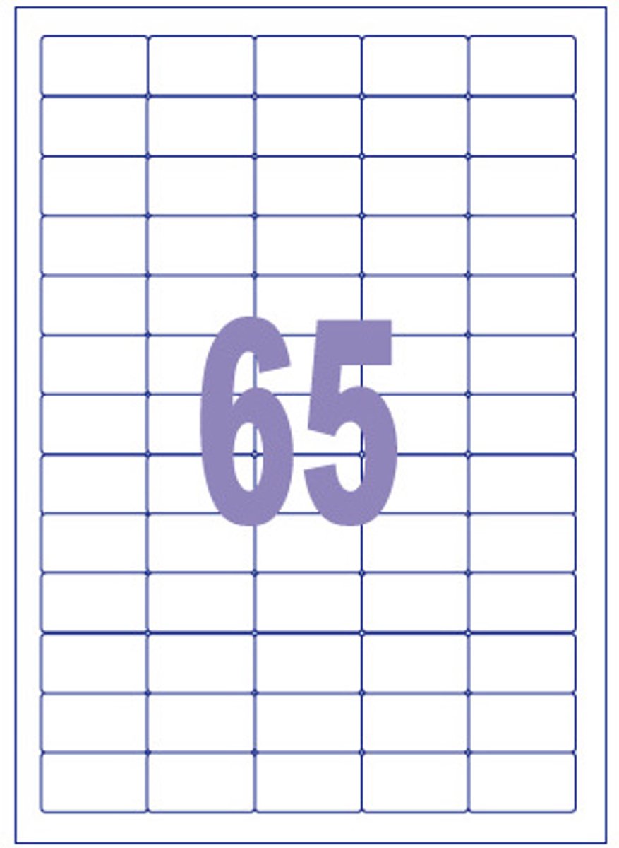 Étiquette Kangaro - copie laser jet d'encre - 38,1x21,2 mm - 100 feuilles - 65 autocollants par feuille - k-3821