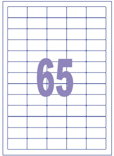 Étiquette Kangaro - copie laser jet d'encre - 38,1x21,2 mm - 100 feuilles - 65 autocollants par feuille - k-3821