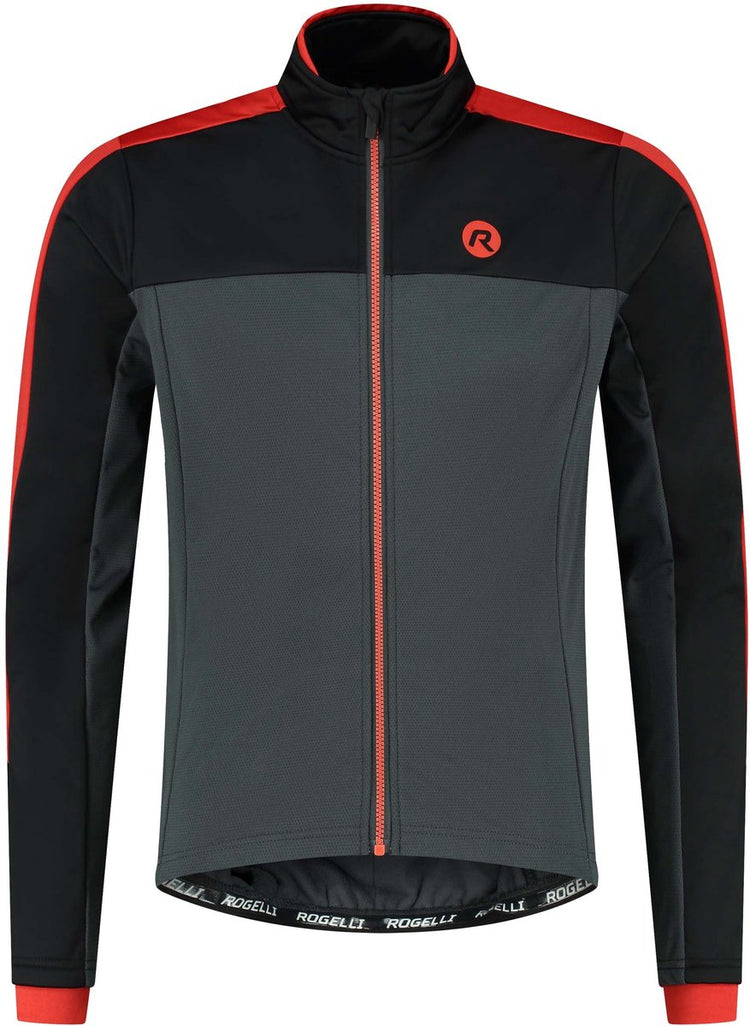 Rogelli freeze veste de cyclisme hiver homme - gris noir rouge - xl