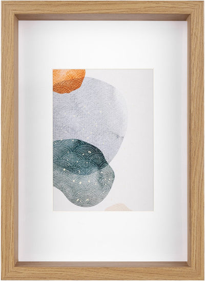 Forme Walther - Cadre en bois 3D FSC - format photo 21x29,7cm - verre d'art - chêne