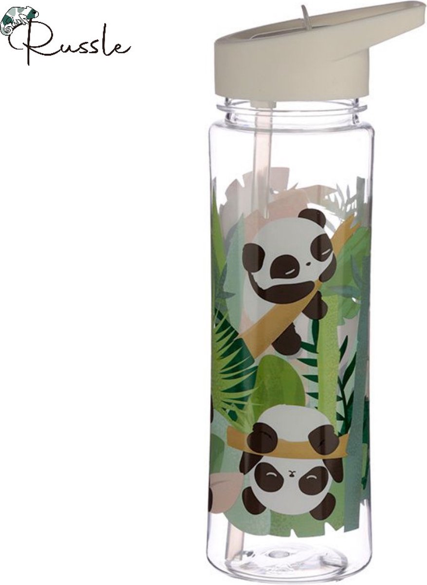 Panda durable 550 ml de bouteille d'eau flip paille