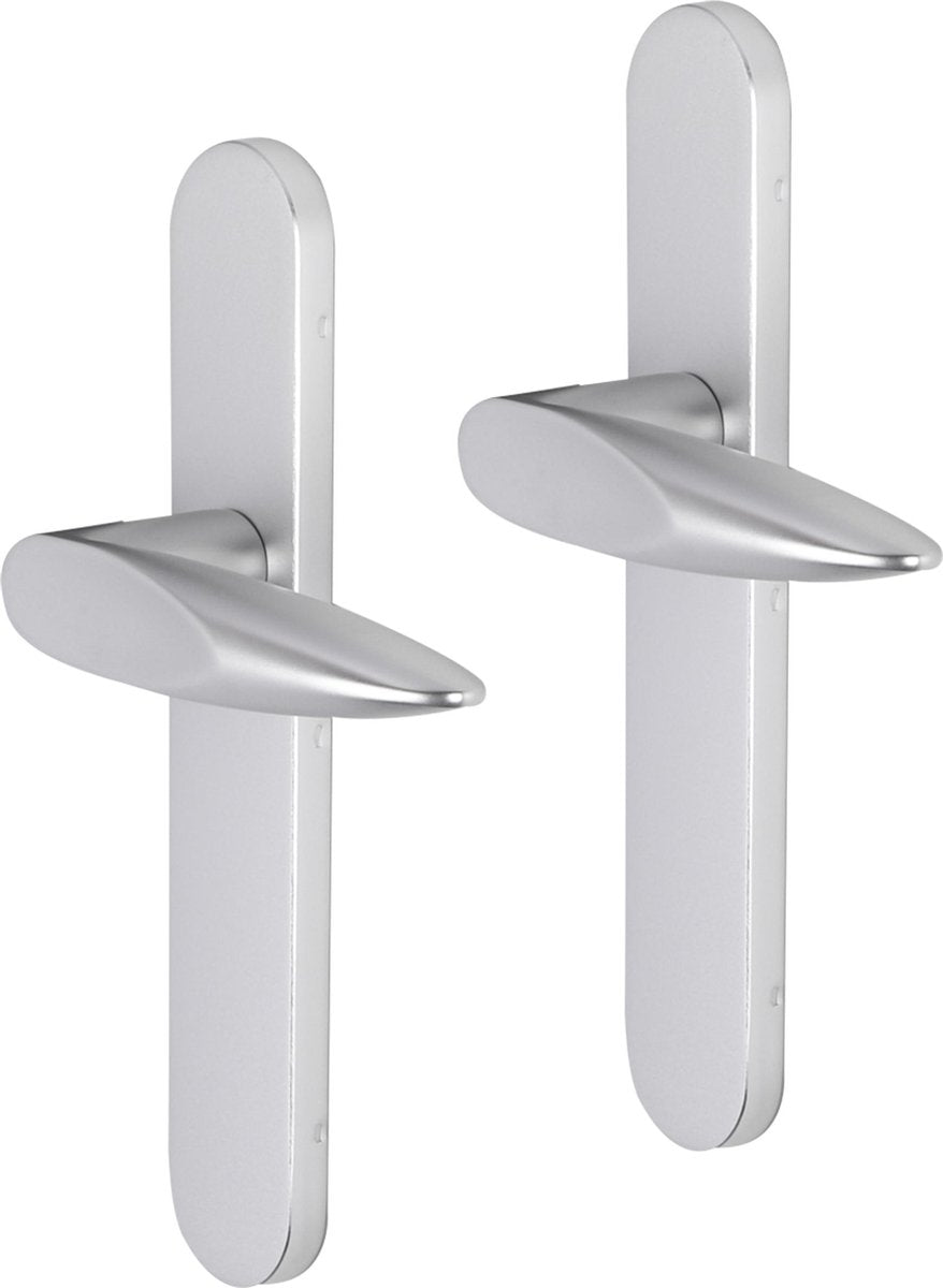 Poignée de porte Impresso - Sutton - pour l'intérieur - bouclier de porte ovale - aluminium - 2 pièces