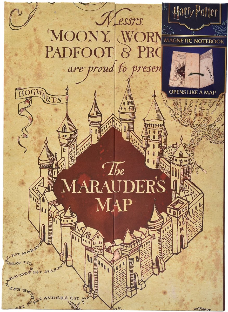 Mad Monkey Harry Potter - carnet a5 - carte du maraudeur - fermeture aimantée